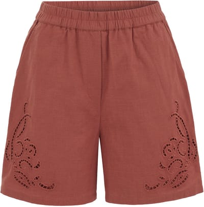 WE Fashion Dames relaxed fit short met broderie anglaise