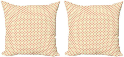 ABAKUHAUS Geometrische Kussenhoes – 2x40x40 cm – Dubbelzijdig bedrukt – Oranje