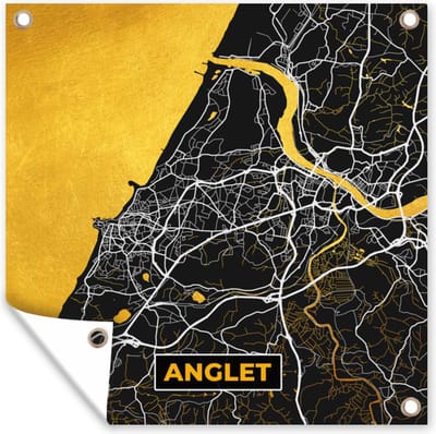 Tuin poster Stadskaart - Anglet - Stadskaart - Frankrijk - Kaart - 200x200 cm - Plattegrond - Tuindoek
