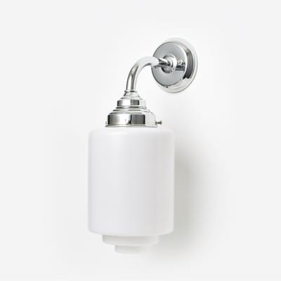 Wandlamp Getrapte Cilinder Medium Curve Chroom - Art Deco Trade