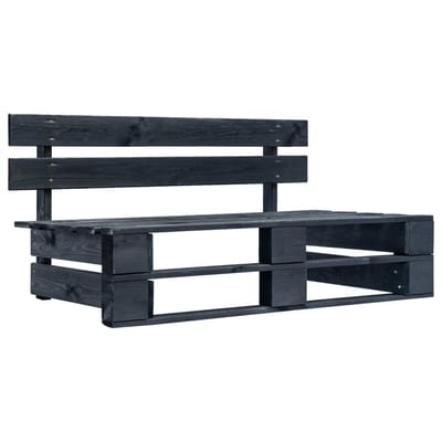 vidaXL - Tuinmiddenbank - pallet - zwart - geïmpregneerd - grenenhout