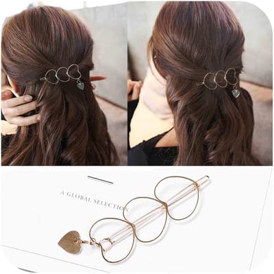 Hart haarspeld goud - minimalistische metalen haarclip voor vrouwen en meisjes