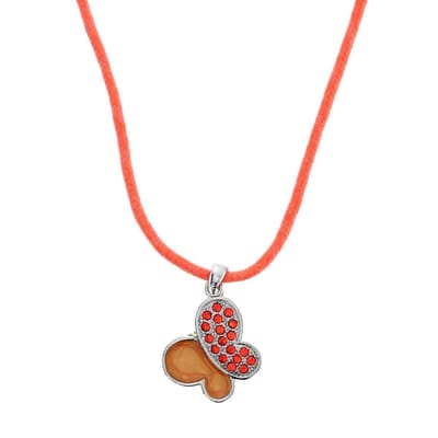 Behave - Oranje Ketting met Vlinder - Speelse Mode - Lengte 40 cm