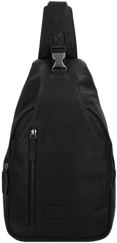 Jack Kinsky Porto 12 schoudertas leer 38 cm - Jongens - schwarz