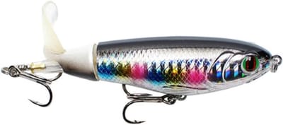 Whopper Plopper Topwater Lure - Zwemlokaas Popper - Vis Vangen - Zachte Roterende Staart - 9cm 17g - Kleur 08