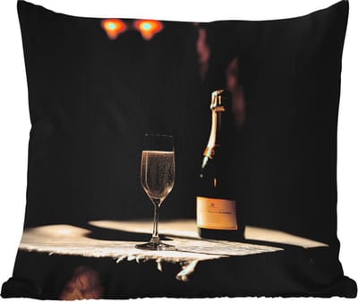 Sierkussen Buiten - Prosecco - Bubbels - Sfeervol - Drank - 60x60 cm - Weerbestendig