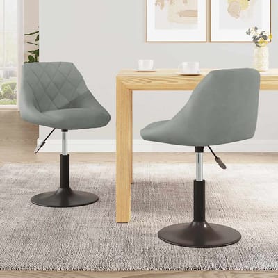 vidaXL Eetkamerstoelen draaibaar 2 st fluweel lichtgrijs