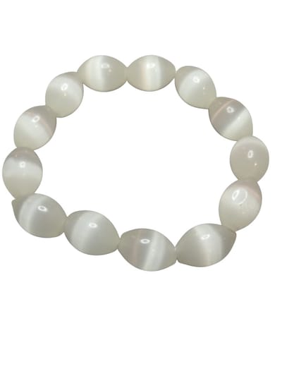 Seleniet satijn spar edelsteen armband.