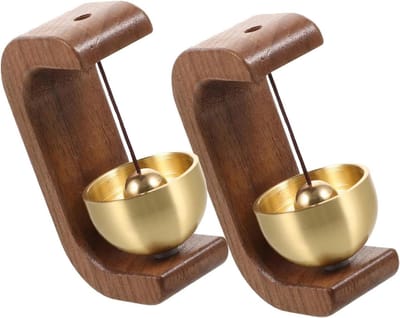 Deurbel Set - Winkelbel Deur - Entree Decoratie - Zachte Klank - 2 Stuks - Lichtbruin