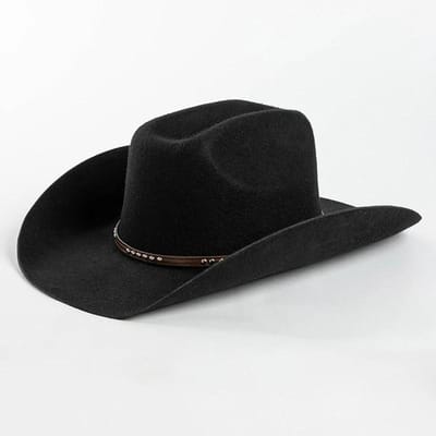 Grote Maat Heren 100% Wol Western Cowboy Fedoras Hoeden Unisex Vintage Brede Rand Jazz Vilt Hoed Kerk Gentleman Petten 55/57/59/61cm 57cm zwart