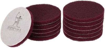 Schuurpads voor Boormachineborstel - 12 Stuks - Korrelgrootte 400 - 10 cm - Klittenbandsluiting - Slijpschijf - Rood - Reinigen Huis Keuken