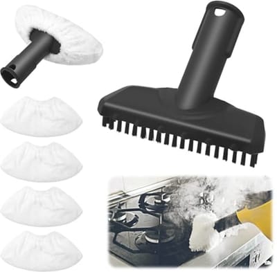 5-delige accessoires set voor stoomreinigers, vervangingsset met handsproeier, microvezeldoeken en reinigingsborstels voor keuken, badkamer en ramen