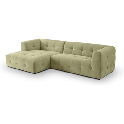 Furnilux Tenso l-vormige sofa links groen | moderne hoekbank met duurzame stof