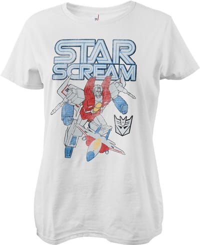 Transformers Stars-crème Washed Girly Tee dames-T-shirt White
