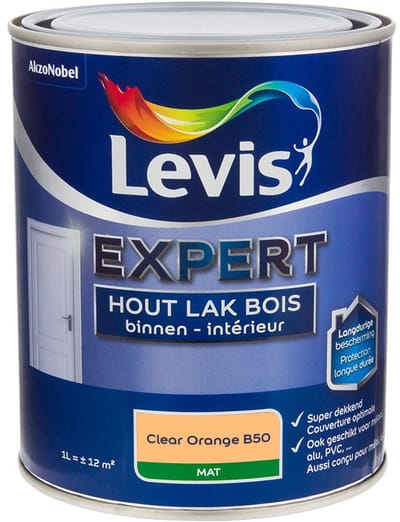 Levis - Expert Hout Lak Binnen Mat Mix - Clear Orange B50 - Mengverf - 1 L