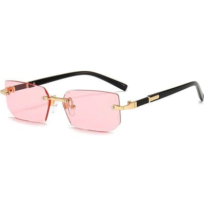 Lunettes de soleil sans monture Rectangle mode populaire femmes nuances lunettes de soleil femme été lunettes extérieures