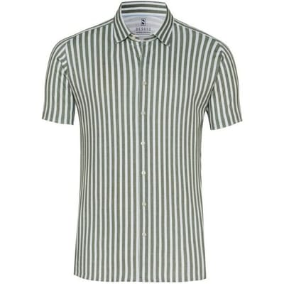 Desoto Overhemd Vertical Stripes Casual Kent Short Sleeve Groen / male