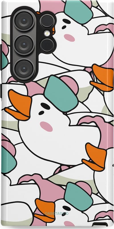 Casetastic Hoesje Geschikt voor Samsung S23 Ultra - Stijlvolle Beschermende Duo-layer Case - Gansmatroos