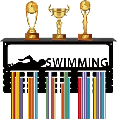 Allecto - Zwemmedaille houder - Medaille hanger - Wandmontage - Modern - Sportprijzen rek - Geschikt voor vrouwen - 39,9 x 20,1 cm