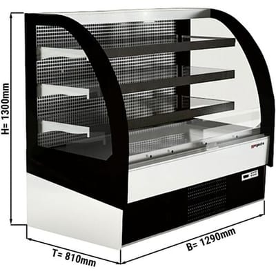 GGM Gastro Wandkühlregal - 1290mm - 365 Liter - mit 3 Ablagen - hinten geschlossen Zwart / Wit