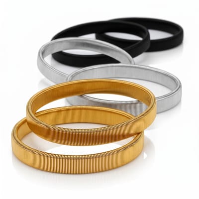 Knaak Mouwophouder - 6 Stuks - Elastische Metalen Armbanden - Sleeve Holders - Unisex - Metaal