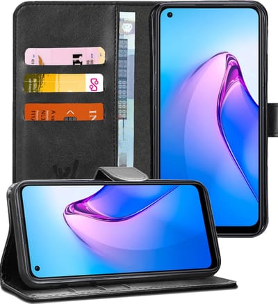 Hoesje geschikt voor Oppo Reno 8 - Portemonnee Book Case Zwart