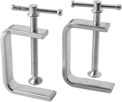 Set van 2 Houtbewerkings C Klemmen, 50-100mm Stalen Heavy Duty G Klemmen met Brede Bek voor Houtbewerking en Klusprojecten