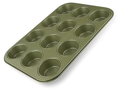 Bakvorm voor 12 muffins en cupcakes - milieuvriendelijk en anti-aanbak, 38,5 x 26,5 cm