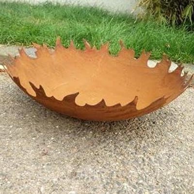 Vuurschaal Tuin - Buitenhaard Schaal - Terras Verwarmen - Roest Patina Afwerking - 50 cm Diameter - Roest