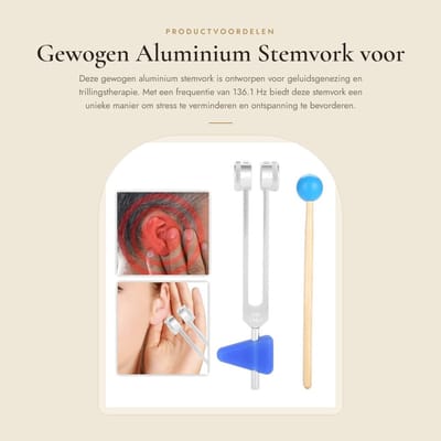 Dailygoods - Gewogen Aluminium Stemvork voor Geluidsgenezing en Trillingstherapie