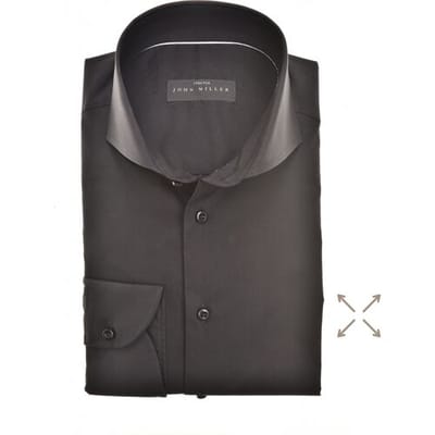John Miller Overhemd Tailored Uni Stretch Zwart / male
