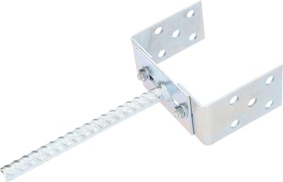 Verstelbare U-paaldrager voor Inbetonneren Zilver 0-125 mm