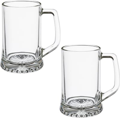 Secret de Gourmet Bierglazen - 8x stuks - bierpullen met handvat - 320 ml - 12 cm