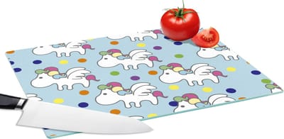 Glazen Snijplank - 39x28 - Unicorn - Patronen - Kind - Snijplanken Glas