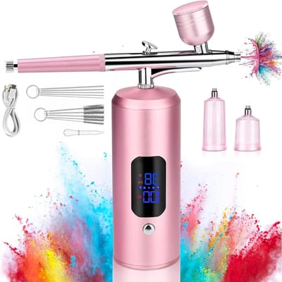 Draadloze Airbrush Set: Multifunctionele Airbrush voor Make-up, Nagelontwerp en Taartdecoratie met 3 Drukniveaus en Precisie Spuiten