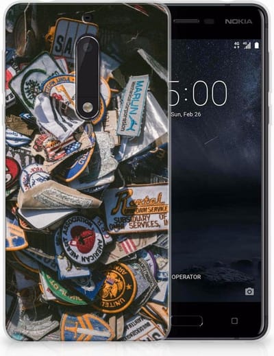 Nokia 5 Siliconen Hoesje met foto Badges