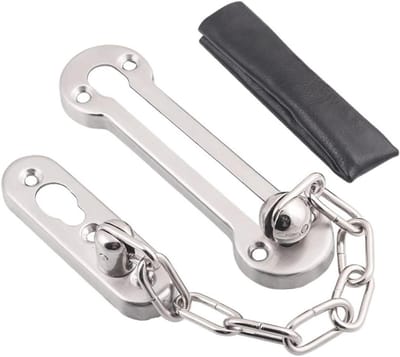 Veiligheidsketting Deurslot - Schuifdeurslot Kastgrendel - Bezoekers Identificeren - Roestvrij Staal - 18.5 cm - Zilver