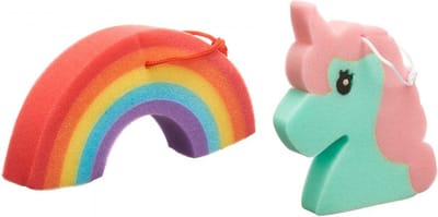 NTB Bad- en Douchespons - Eenhoorn + Regenboog - Voordeelset 2 Stuks!!