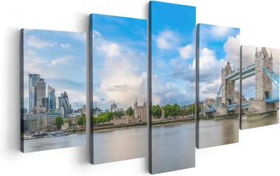 Artaza Canvas Schilderij Vijfluik Tower Bridge in Londen - 100x50 - Foto Op Canvas - Canvas Print