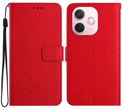 Coverup Hoesje - Geschikt voor OPPO A5 Pro 5G Hoesje - Coverup Rhombus Book Case - Rood
