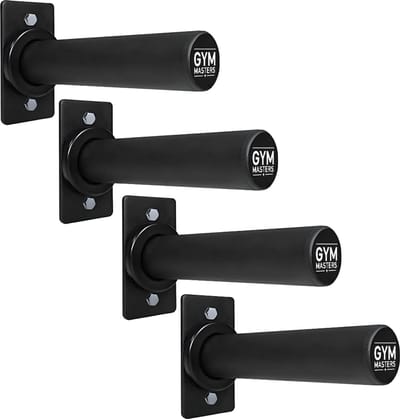 Gym Masters Halterschijven Rek Wandmontage - 4 STUKS - (voor 50 mm) – 160 kg Capaciteit | Voor Halterschijven & Olympische Schijven | Gewichtenrek muur met Montagemateriaal – Halterschijven Rek Zwart