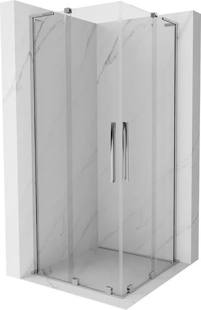 Mexen Velar L Duo schuifdouchecabine 80 x 80 , transparant, chroom - 871-080-080-02-03-01