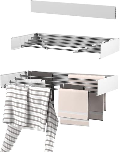 ZMR® Wanddroogrek - Wasrek - Droogrek - Wit - 40cm x 80cm x 10cm