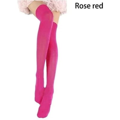 Nieuwe Zomer Meisjes Over de Knie Sokken Stretch Hoge Sokken Kleurrijk Fluweel Calze Dames Dij Hoge Lange Sokken Verleiding Student One Size pink