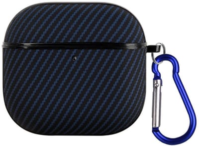 Hoesje Geschikt voor Apple AirPods 4 | TPU | met Haak | Carbon Blauw