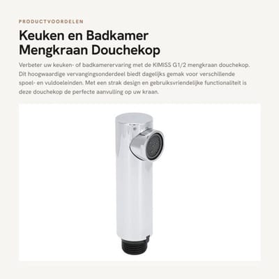 Keukenkraan Vervangingskop - Opvouwbare Keukenkraan - Geschikt voor Badkamer - ABS Materiaal - Eenvoudige Installatie - Standaard G1/2 Aansluiting - Kraan