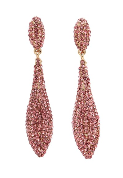 AVANT-GARDE PARIS Diva Collection Drop Earrings - 1.5cm x 7.7cm - 1 stuk - rood zwart roze met gouden plating