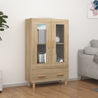 vidaXL - Hoge - kast - 70x31x115 - cm - bewerkt - hout - sonoma - eikenkleurig
