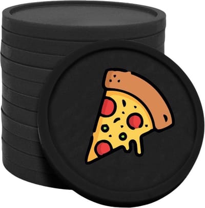 CombiCraft pizza consumptiemunten zwart - Ø29mm enkelzijdig bedrukt - 100 stuks