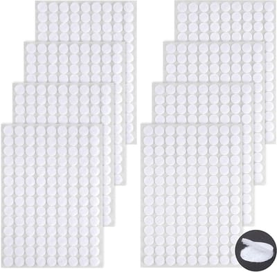 504 Pairs Dubbelzijdige Plakstickers, 10mm Verwijderbare Stickers zonder Resten, Ideaal voor Creatief Knutselen en Organiseren in Huis, School en Kantoor